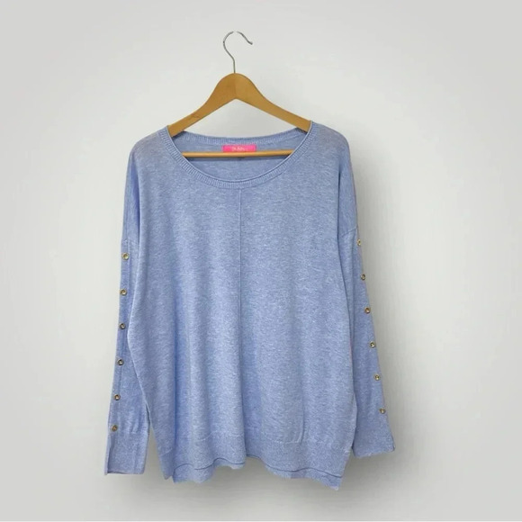 Lilly Pulitzer Sweaters - Lilly Pulitzer lightweight Sweater Button Blue Sz L